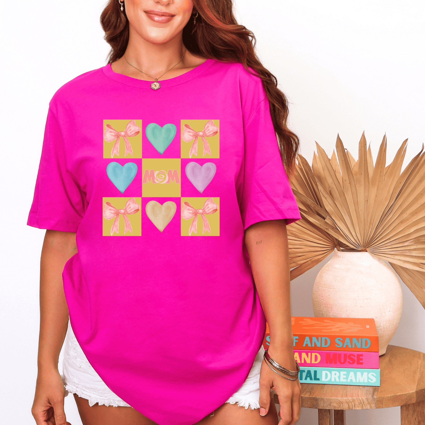 mom life tee that says Mom Bows T-Shirt for moms