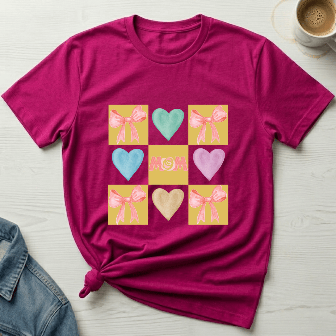 mom life tee that says Mom Bows T-Shirt for moms