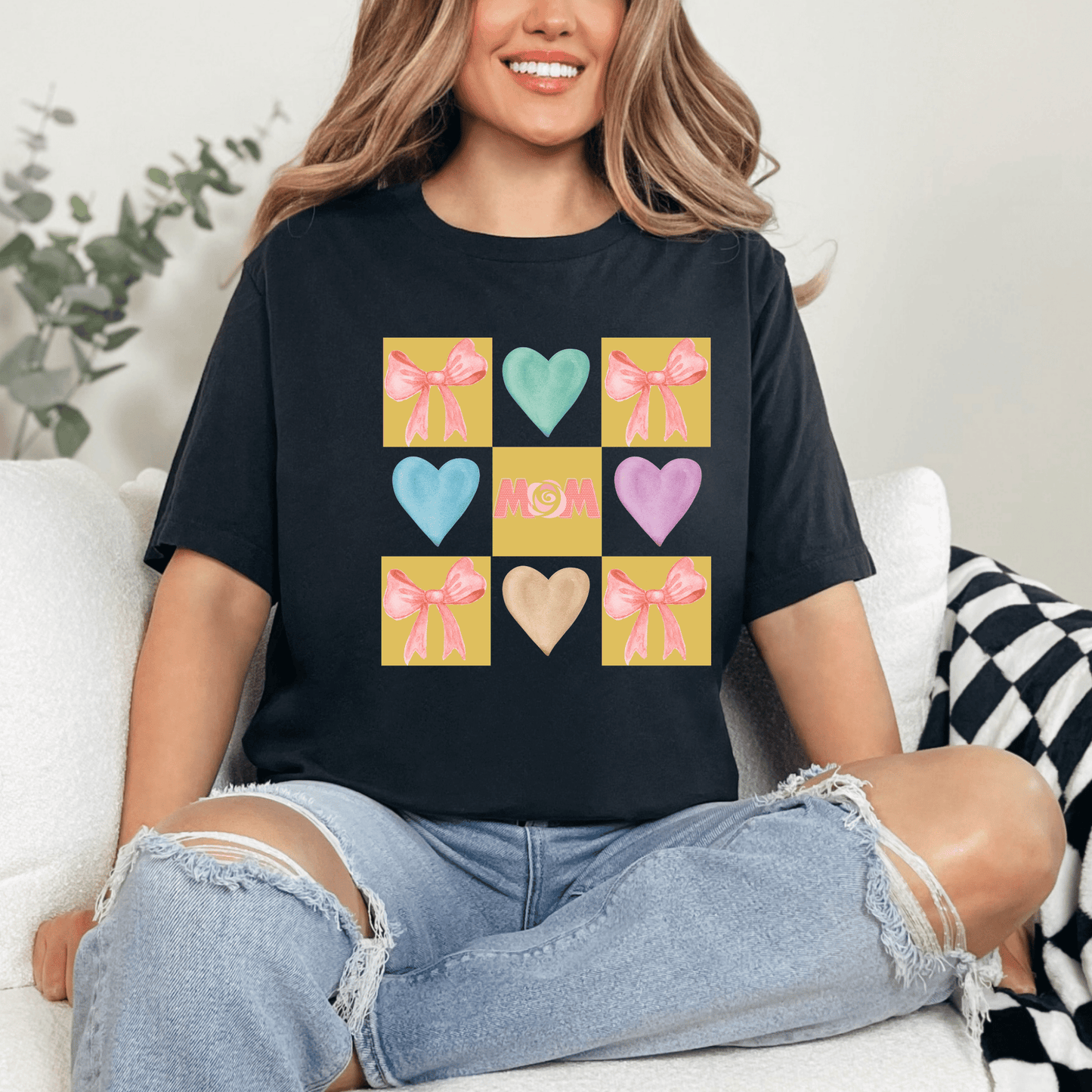 mom life tee that says Mom Bows T-Shirt for moms