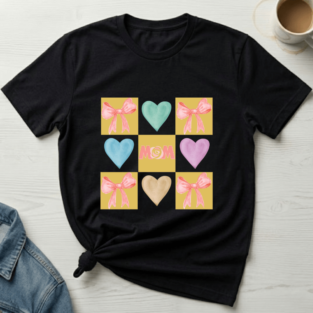 mom life tee that says Mom Bows T-Shirt for moms