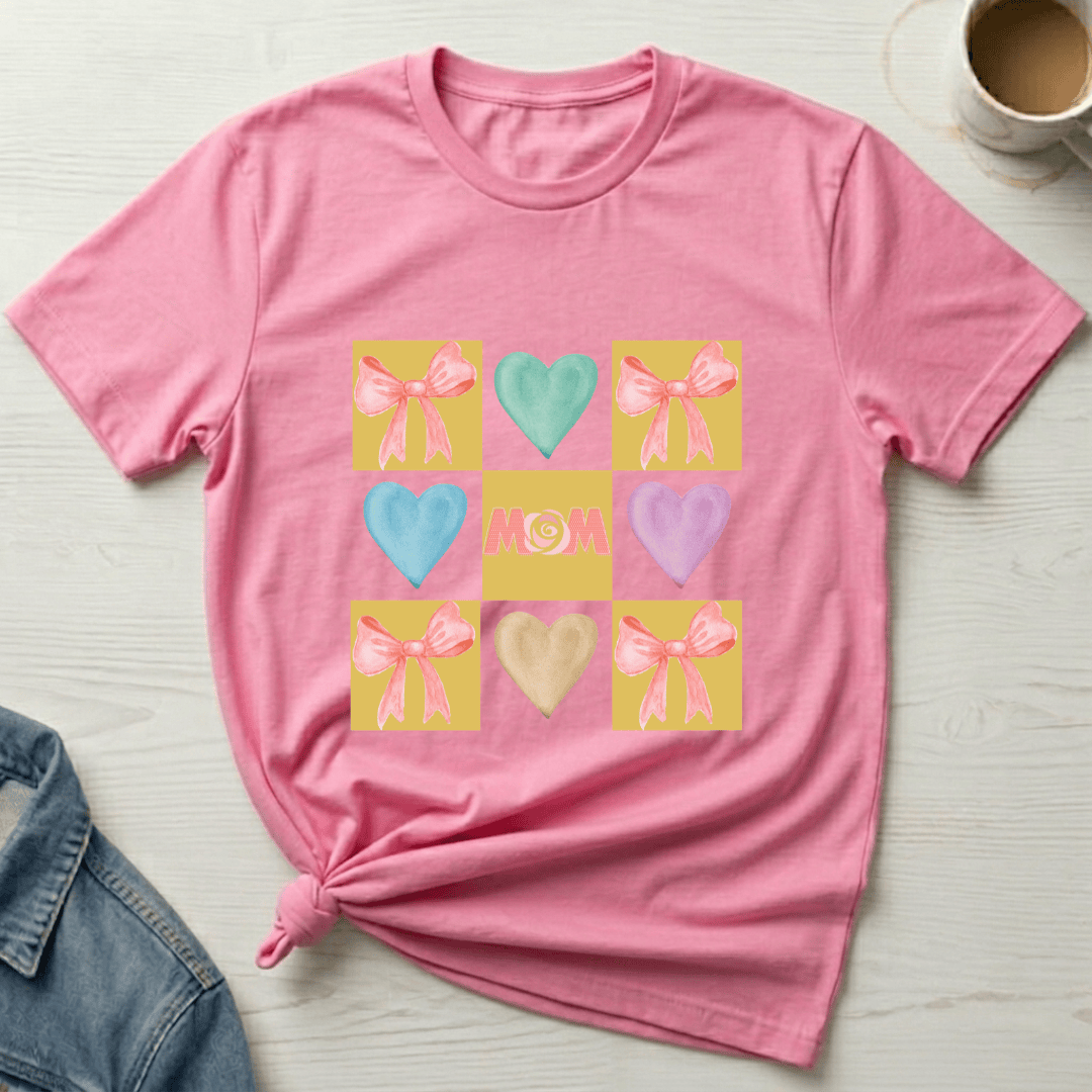 mom life tee that says Mom Bows T-Shirt for moms