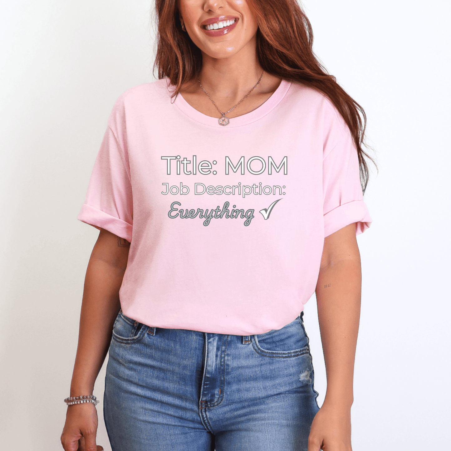 mom life tee that says Mom Job T-Shirt for moms