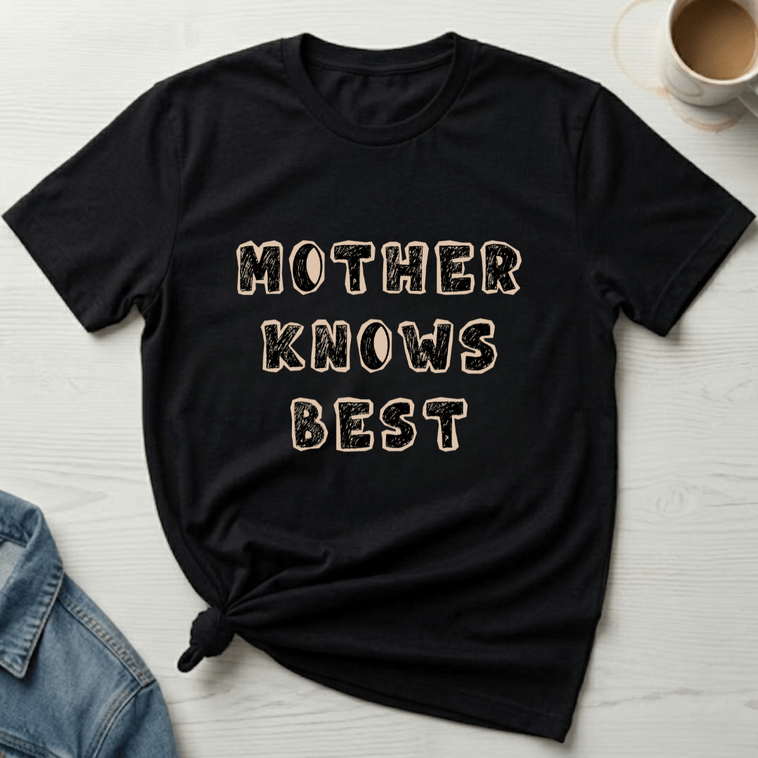 mom life tee that says Mother Knows Best T-Shirt for moms