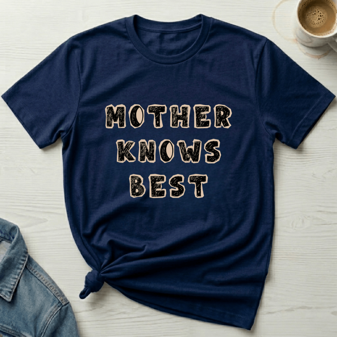 mom life tee that says Mother Knows Best T-Shirt for moms