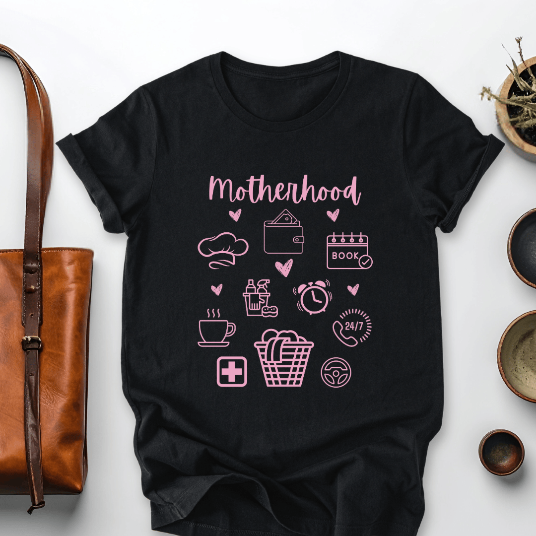 mom life tee that says Motherhood Load Mom T-Shirt for moms