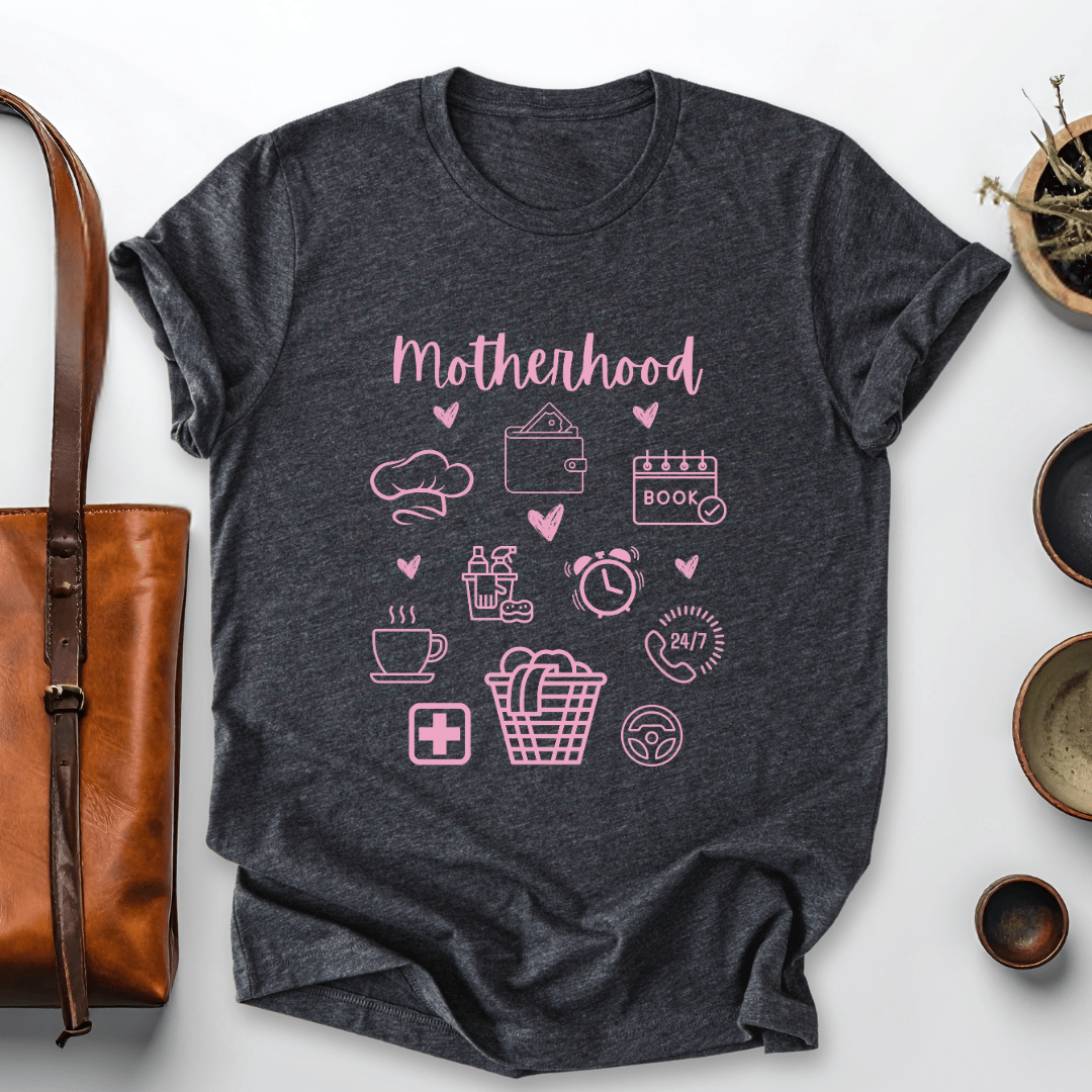 mom life tee that says Motherhood Load Mom T-Shirt for moms