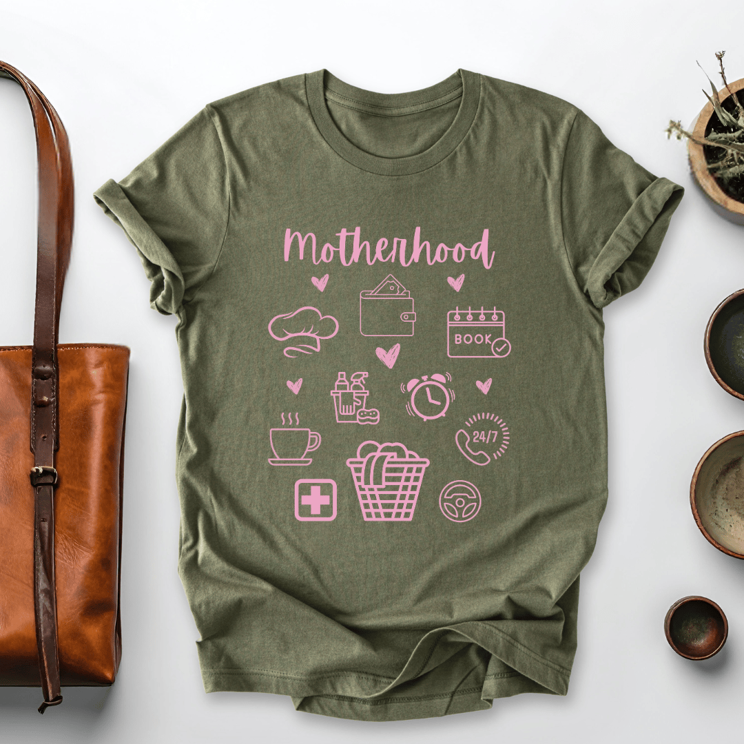 mom life tee that says Motherhood Load Mom T-Shirt for moms