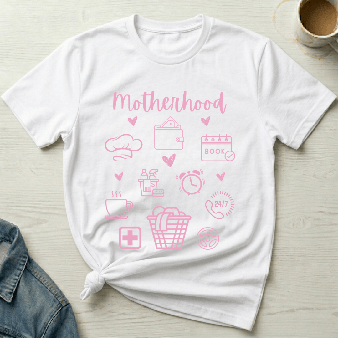 mom life tee that says Motherhood Load Mom T-Shirt for moms