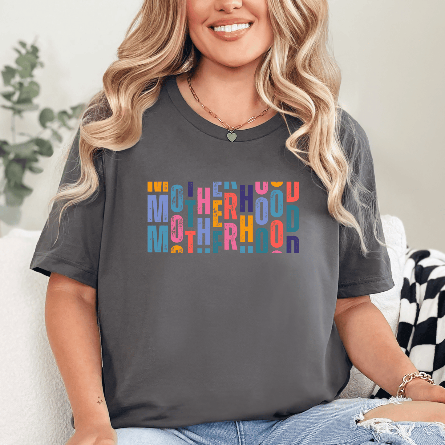 mom life tee that says Motherhood T-Shirt for moms