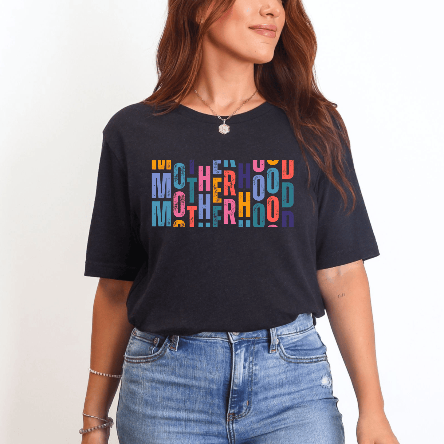 mom life tee that says Motherhood T-Shirt for moms