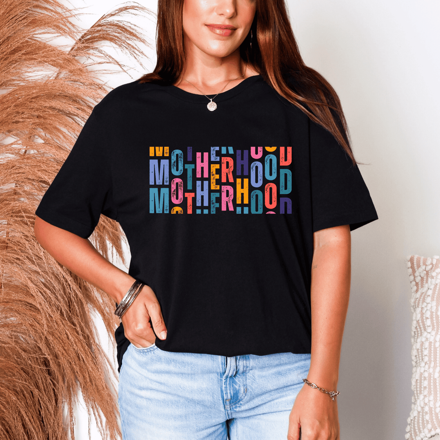mom life tee that says Motherhood T-Shirt for moms