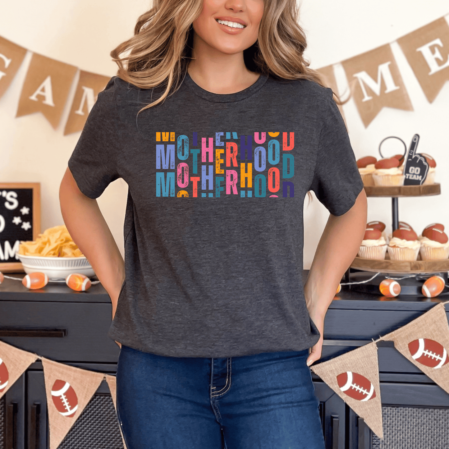 mom life tee that says Motherhood T-Shirt for moms