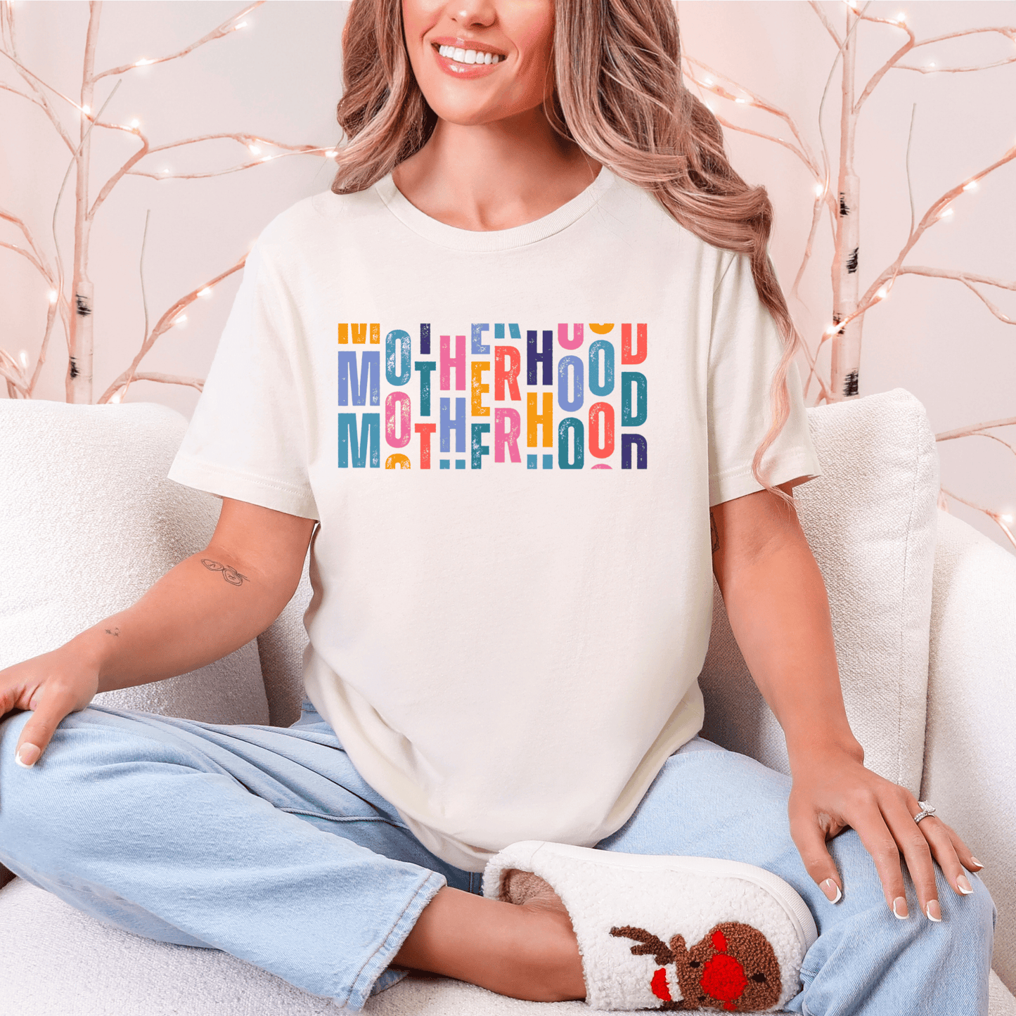 mom life tee that says Motherhood T-Shirt for moms