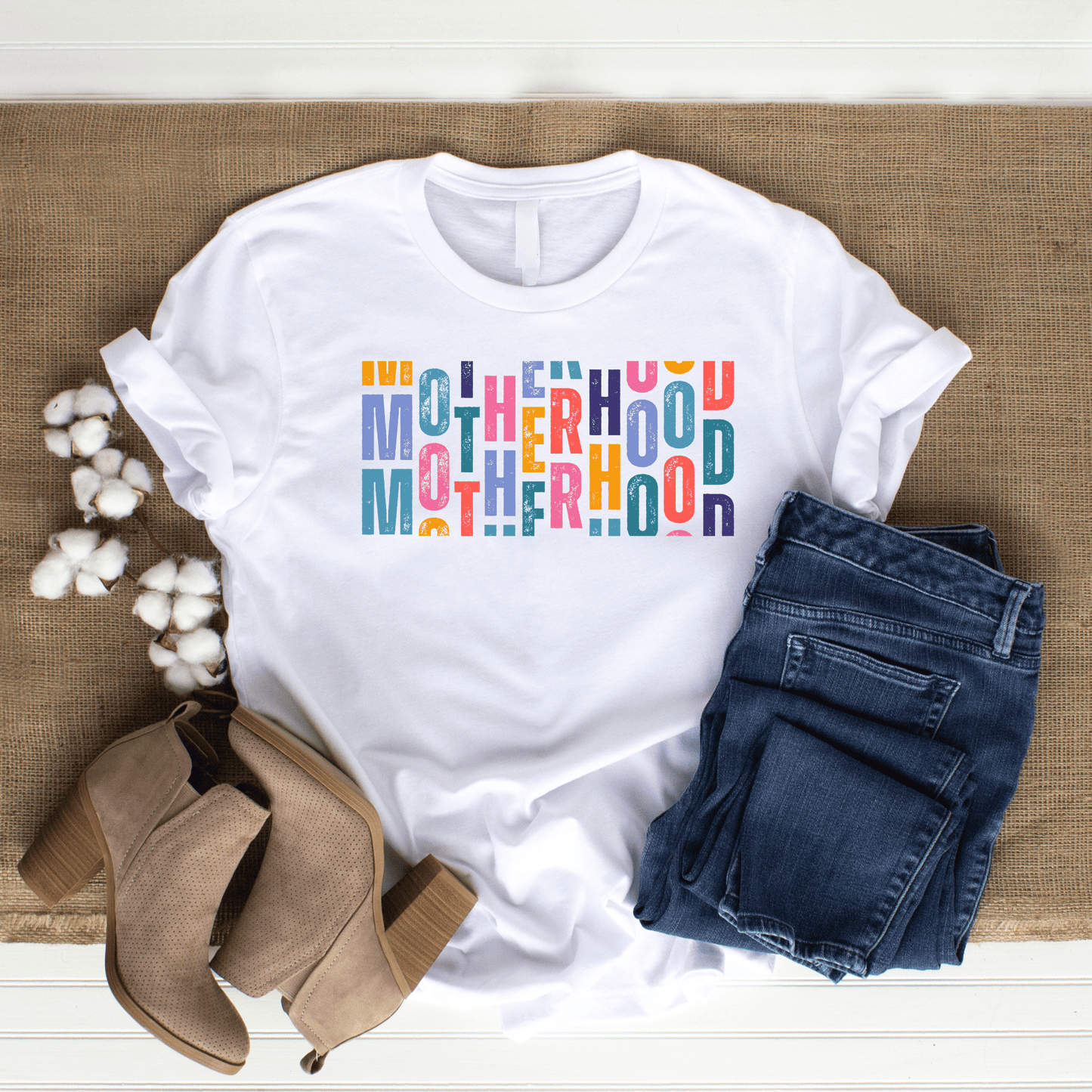 mom life tee that says Motherhood T-Shirt for moms