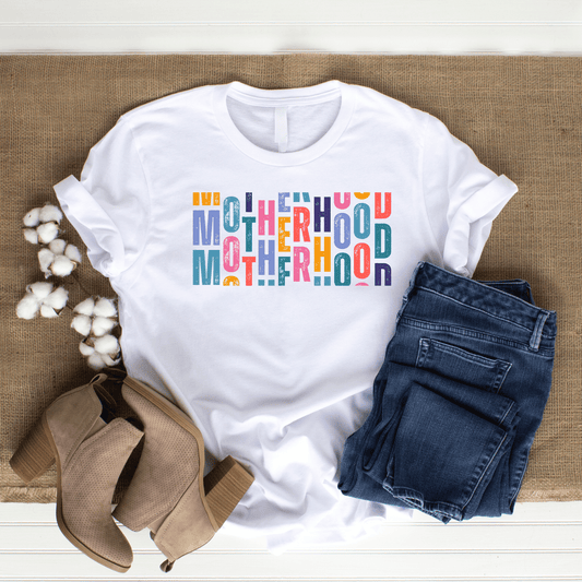 mom life tee that says Motherhood T-Shirt for moms