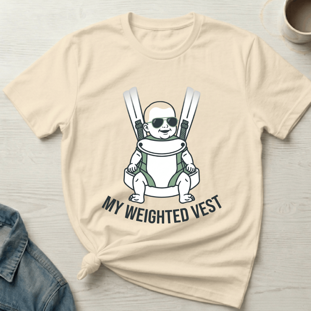 mom life tee that says My Weighted Vest Mom T-Shirt for moms