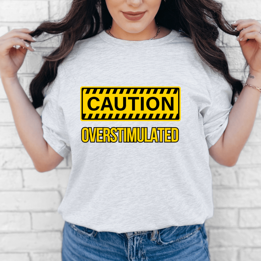 mom life tee that says Overstimulated Mom T-Shirt for moms