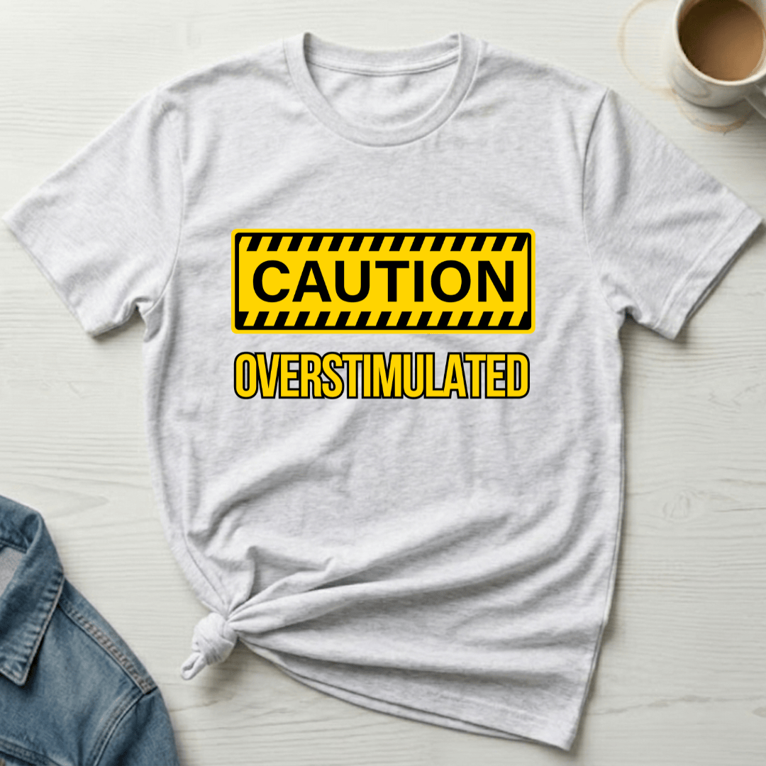 mom life tee that says Overstimulated Mom T-Shirt for moms