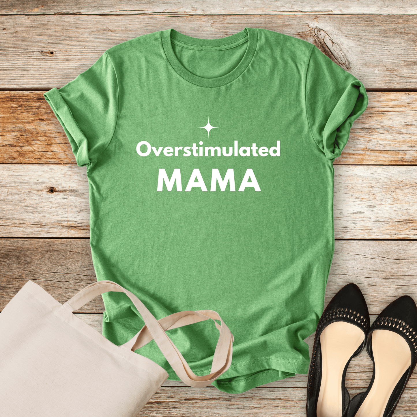 mom life tee that says Overstimulated Mom T-Shirt for moms