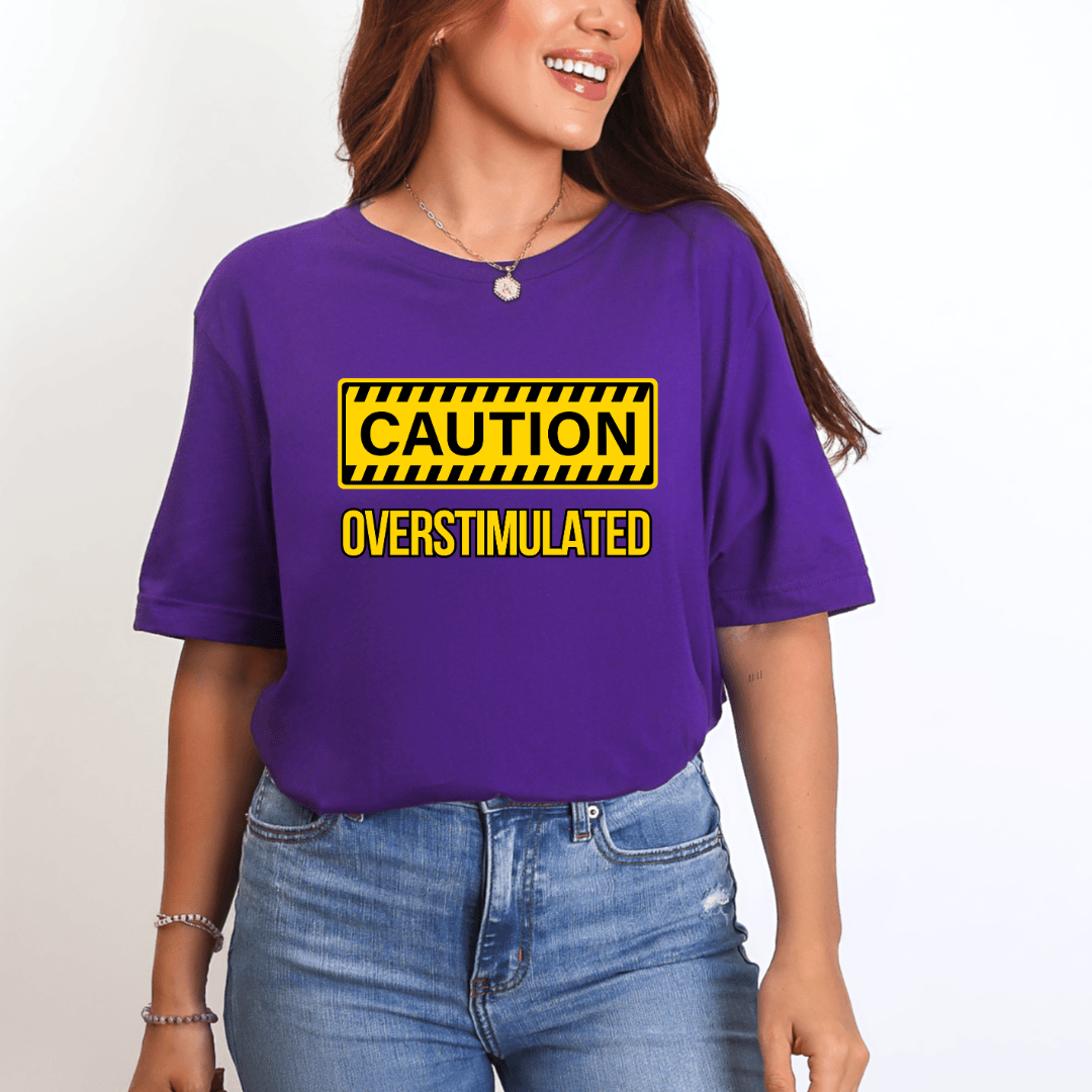 mom life tee that says Overstimulated Mom T-Shirt for moms