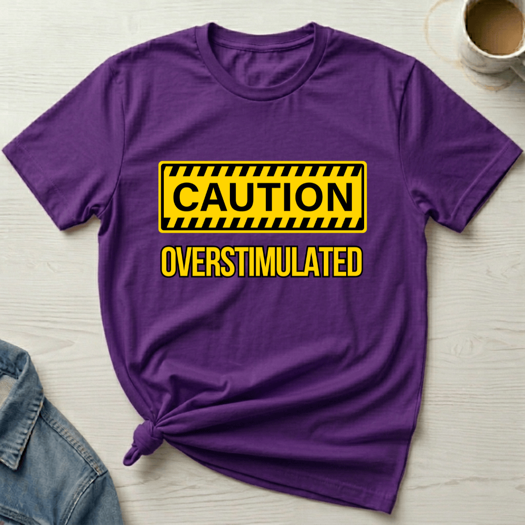 mom life tee that says Overstimulated Mom T-Shirt for moms