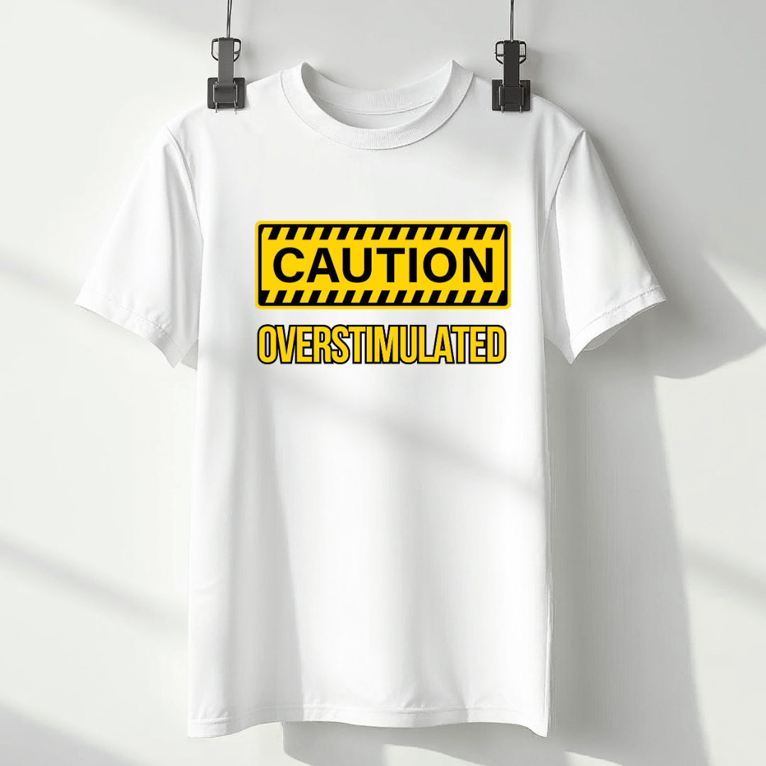 mom life tee that says Overstimulated Mom T-Shirt for moms