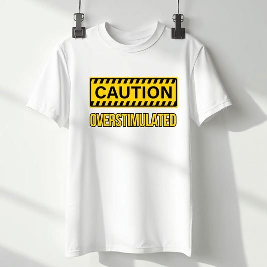 mom life tee that says Overstimulated Mom T-Shirt for moms