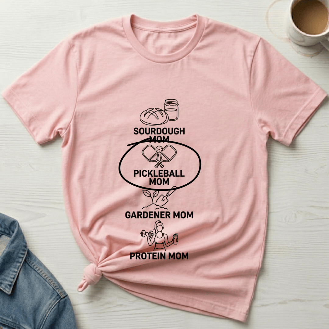 mom life tee that says Pickleball Mom T-Shirt for moms