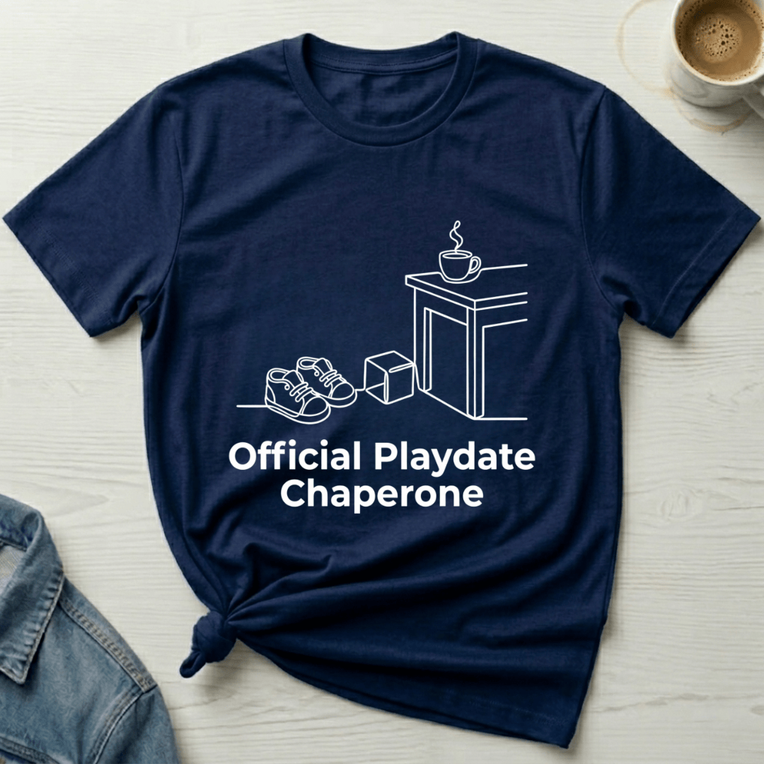 mom life tee that says Playdate Chaperone Mom T-Shirt for moms