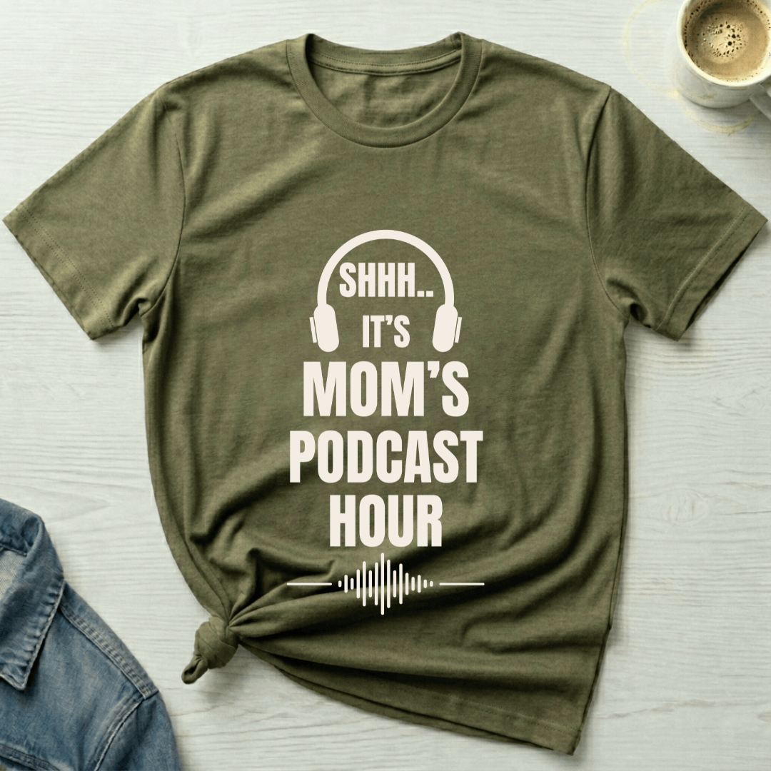 mom life tee that says Podcast Mom T-Shirt for moms