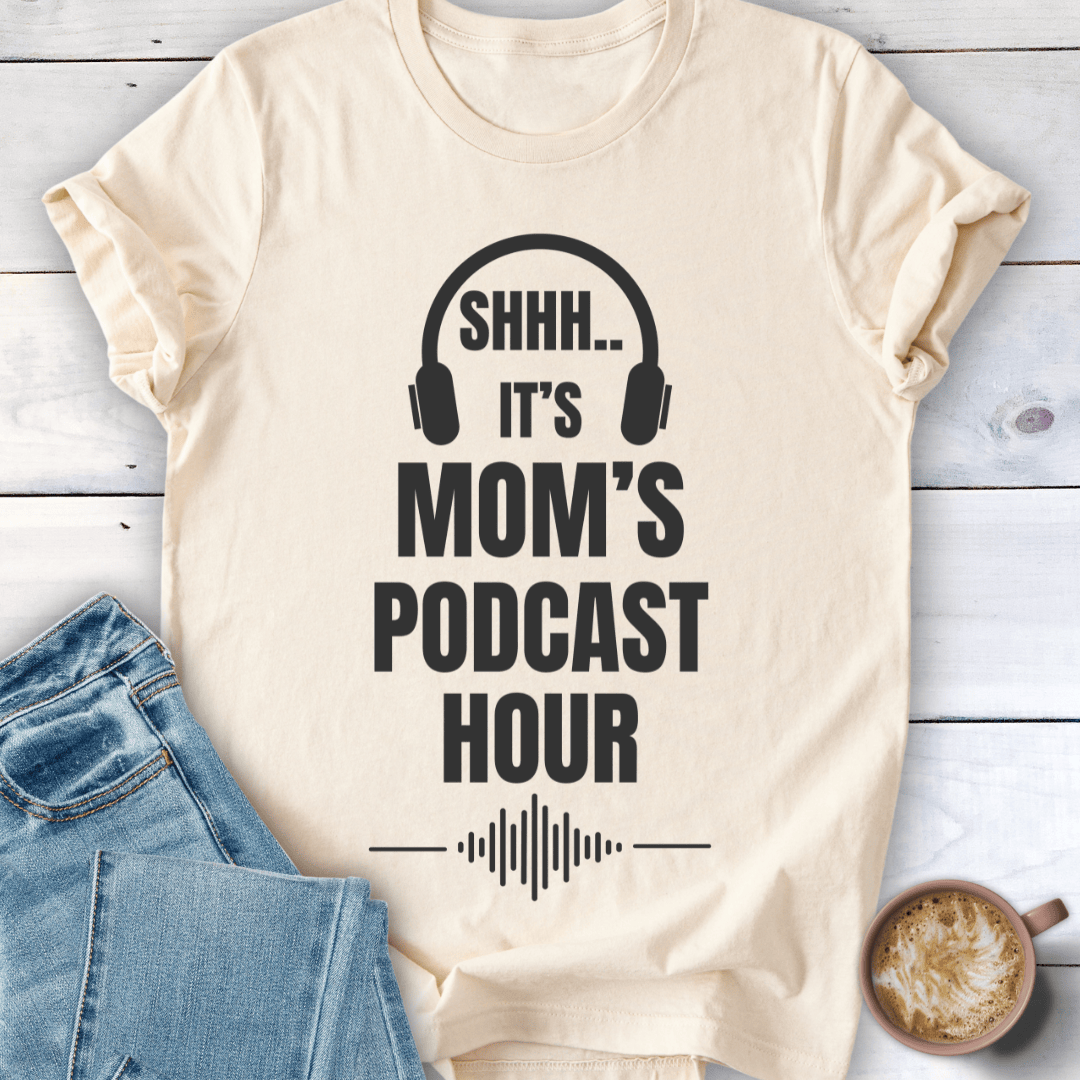 mom life tee that says Podcast Mom T-Shirt for moms
