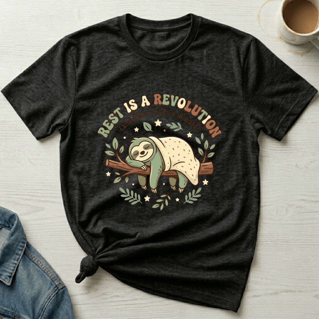 mom life tee that says Resting Sloth Mom T-Shirt for moms