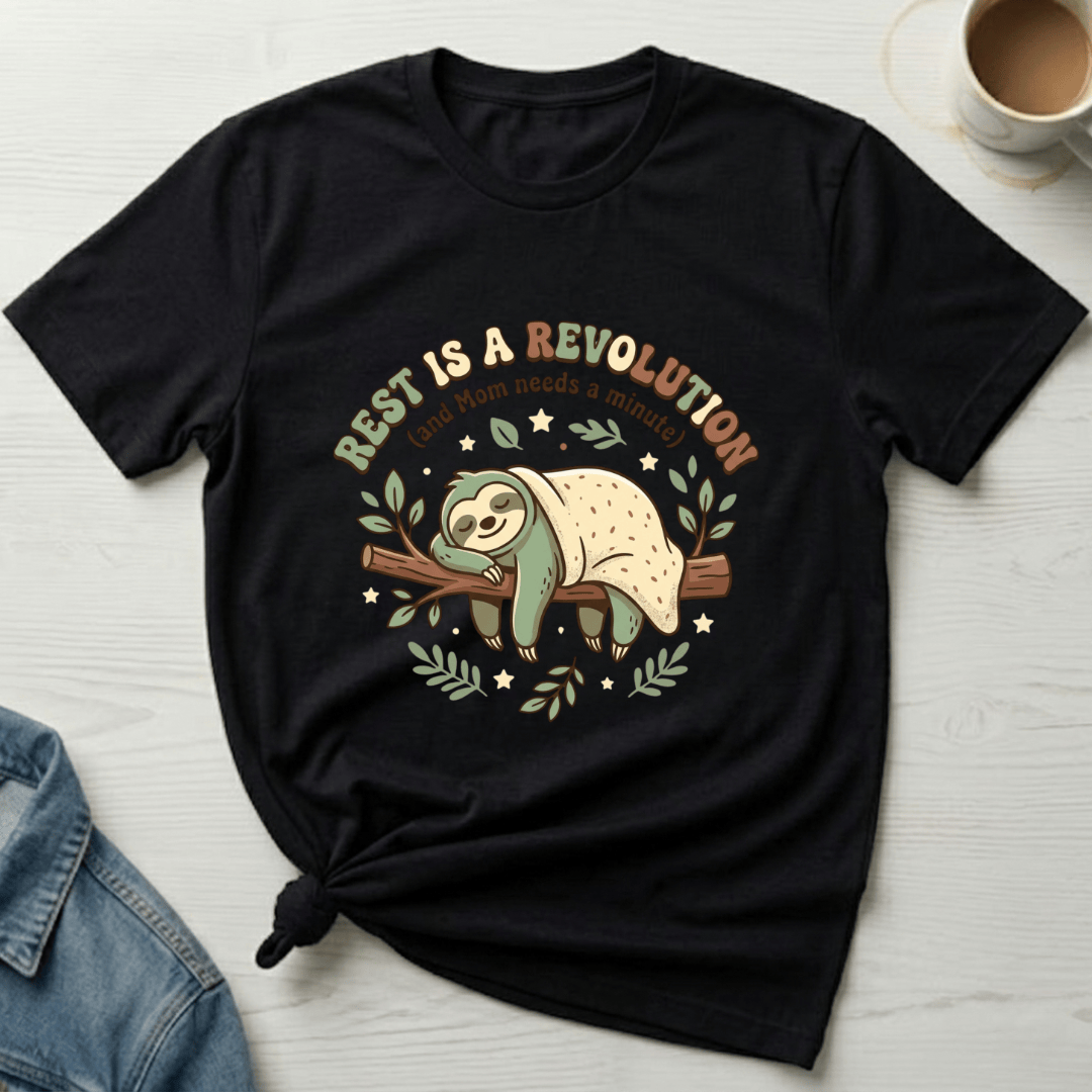 mom life tee that says Resting Sloth Mom T-Shirt for moms