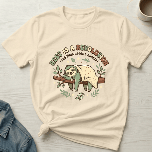 mom life tee that says Resting Sloth Mom T-Shirt for moms