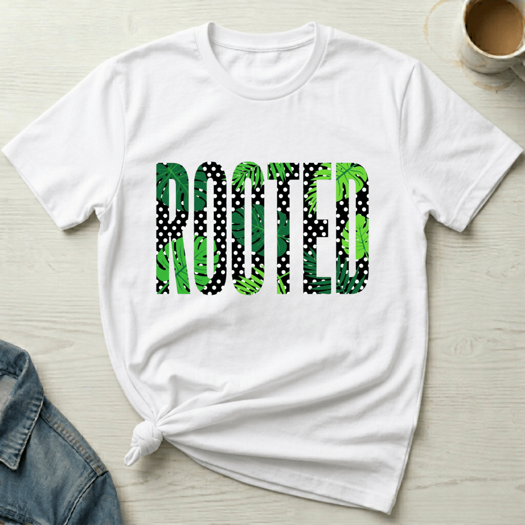 mom life tee that says Rooted Mom T-Shirt for moms