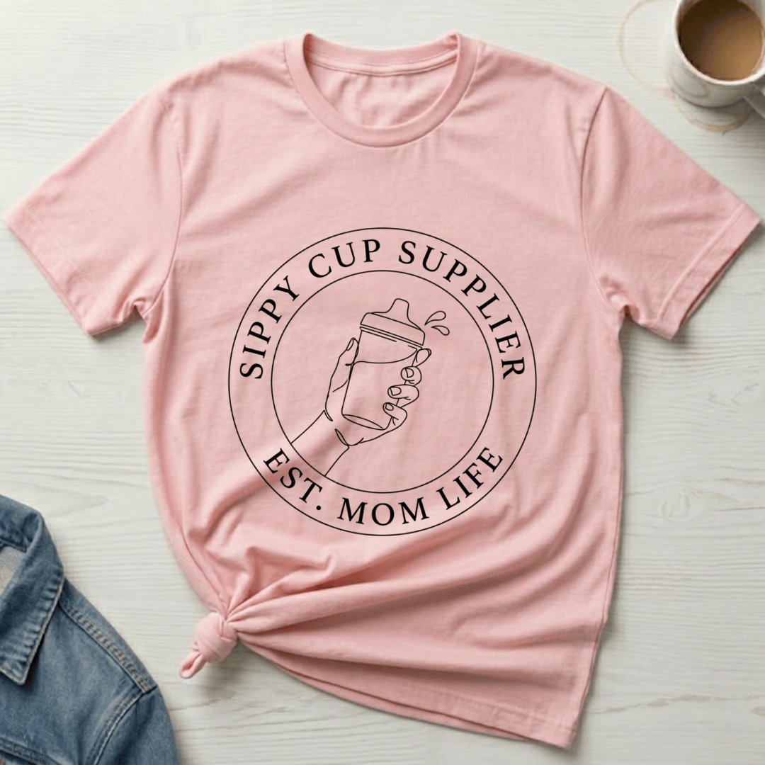mom life tee that says Sippy Supplier Mom T-Shirt for moms