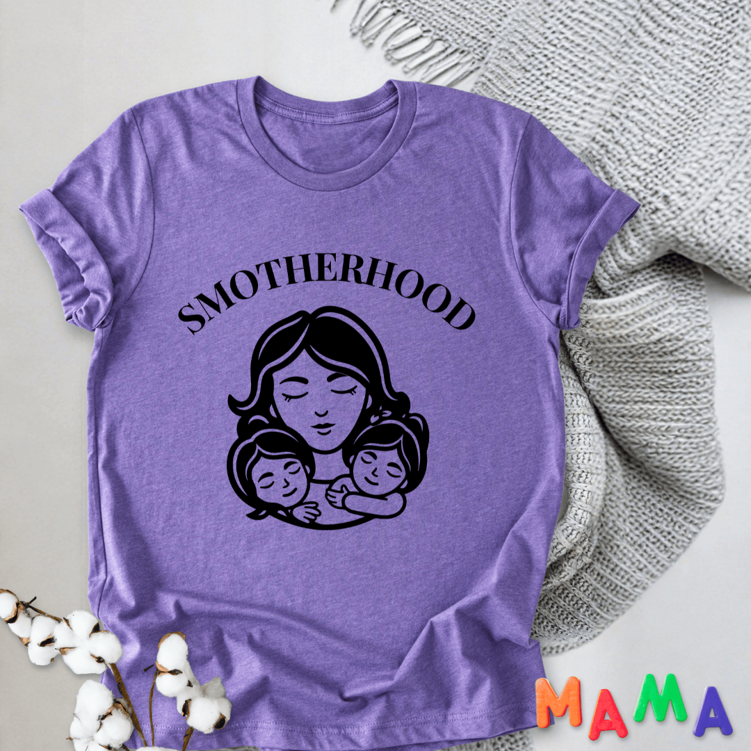mom life tee that says Smotherhood Funny Mom T-Shirt for moms