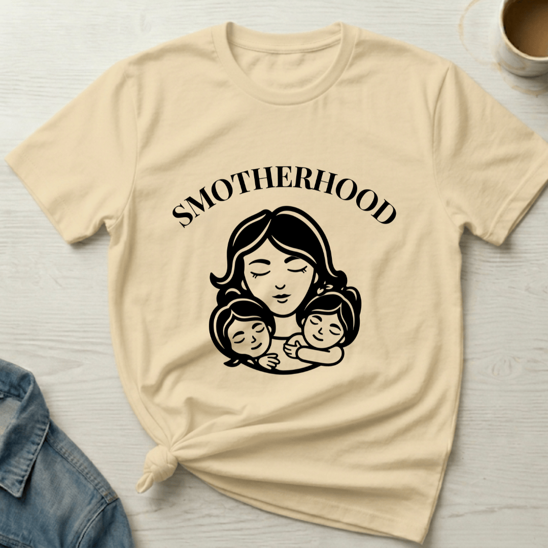 mom life tee that says Smotherhood Funny Mom T-Shirt for moms