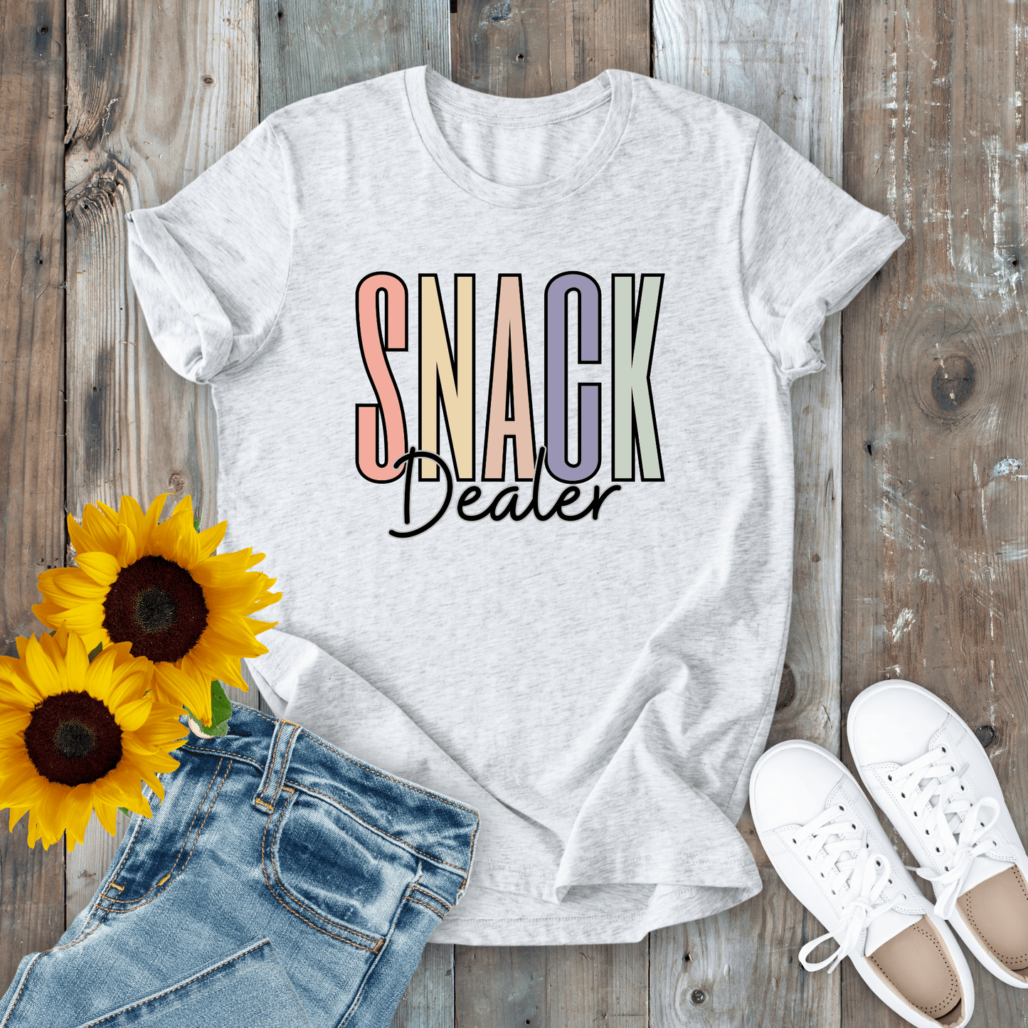 mom life tee that says Snack Dealer Mom T-Shirt for moms