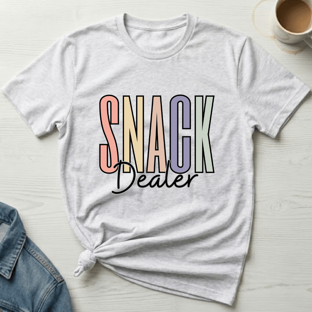 mom life tee that says Snack Dealer Mom T-Shirt for moms