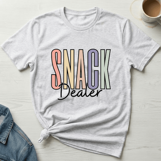 mom life tee that says Snack Dealer Mom T-Shirt for moms