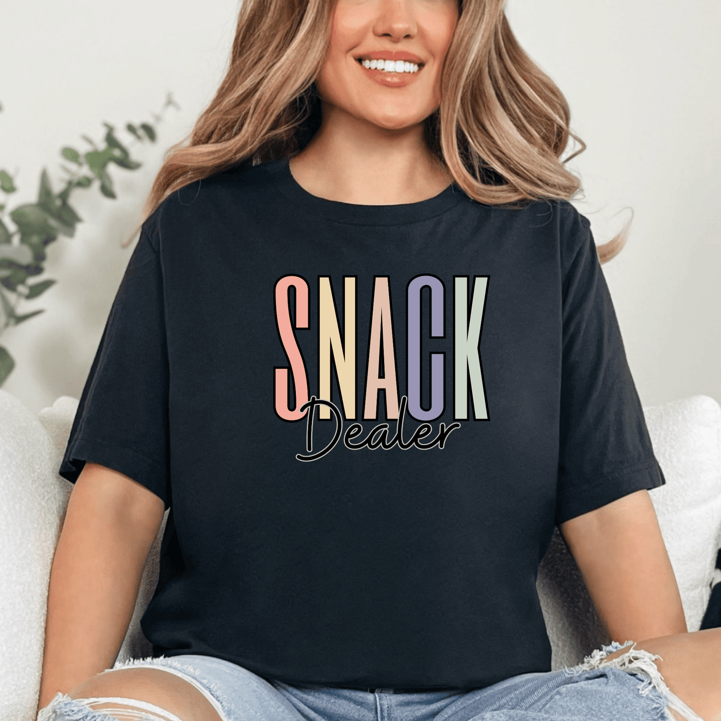 mom life tee that says Snack Dealer Mom T-Shirt for moms