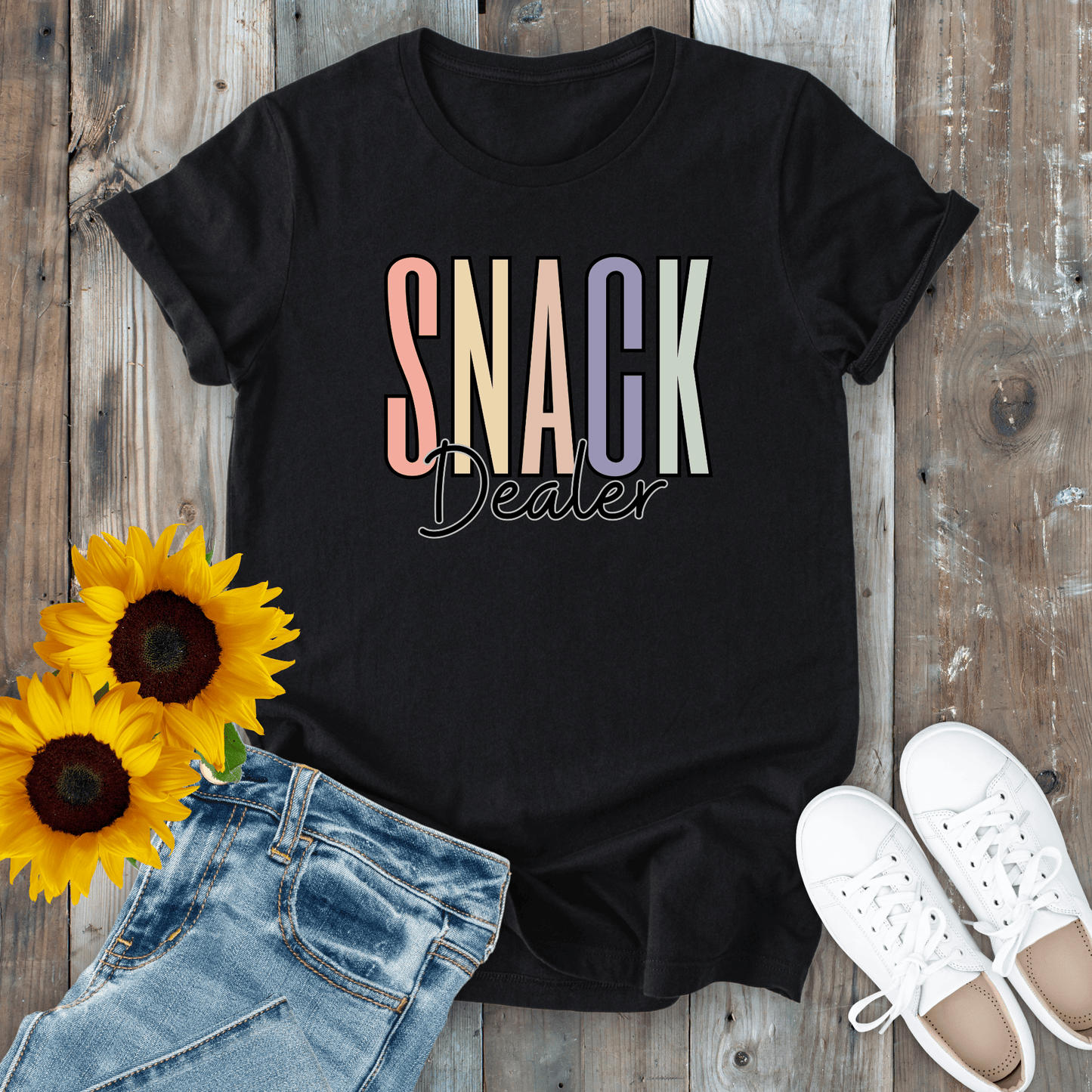 mom life tee that says Snack Dealer Mom T-Shirt for moms