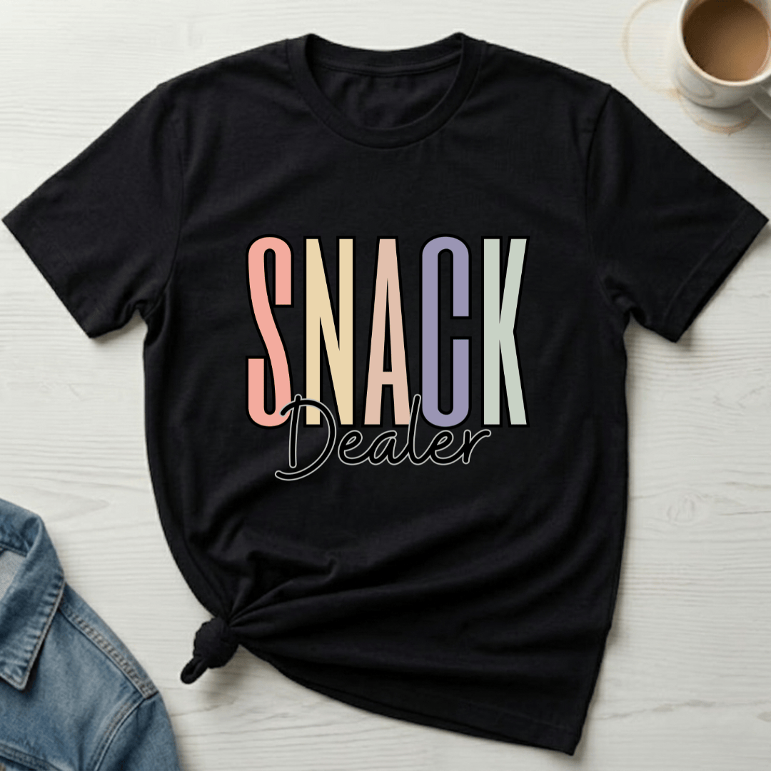 mom life tee that says Snack Dealer Mom T-Shirt for moms