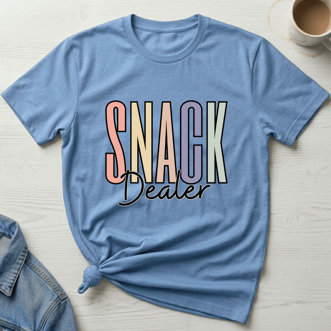 mom life tee that says Snack Dealer Mom T-Shirt for moms