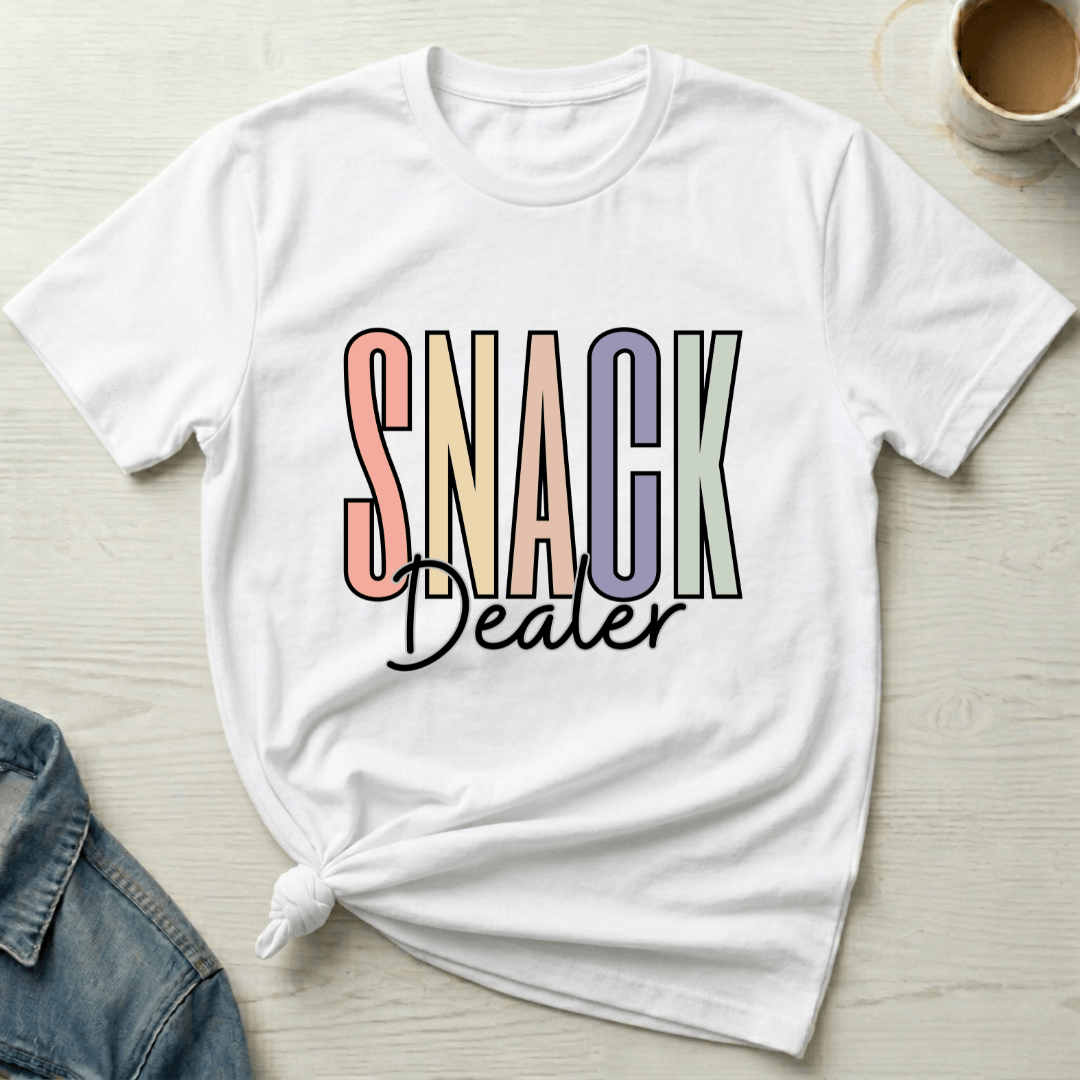 mom life tee that says Snack Dealer Mom T-Shirt for moms
