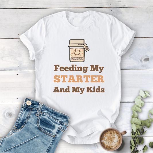 mom life tee that says Sourdough Mom T-Shirt for moms