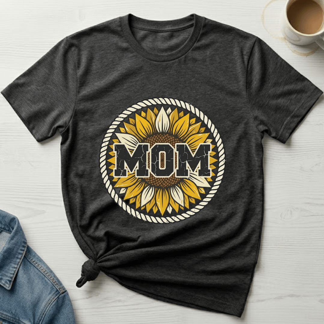 mom life tee that says Sunflower Mom T-Shirt for moms