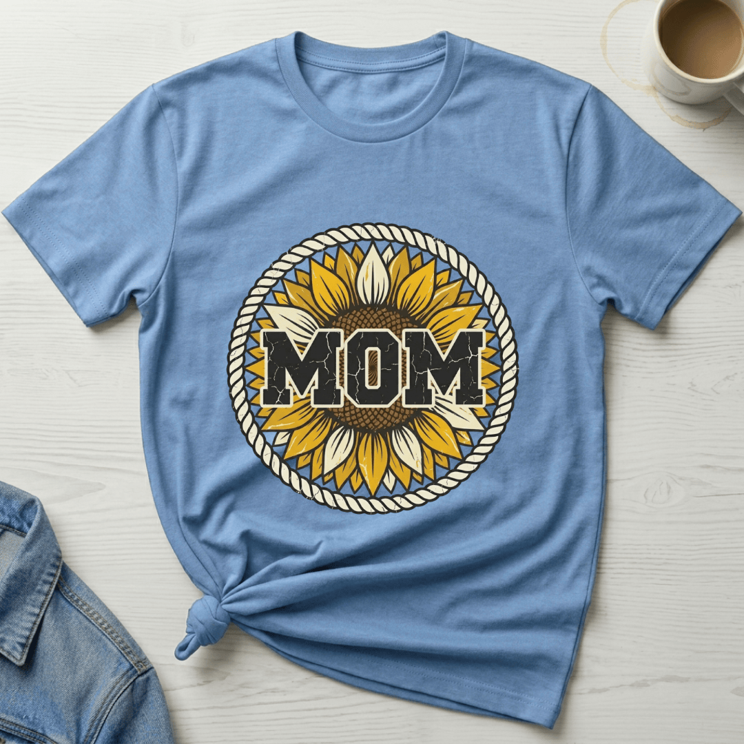 mom life tee that says Sunflower Mom T-Shirt for moms