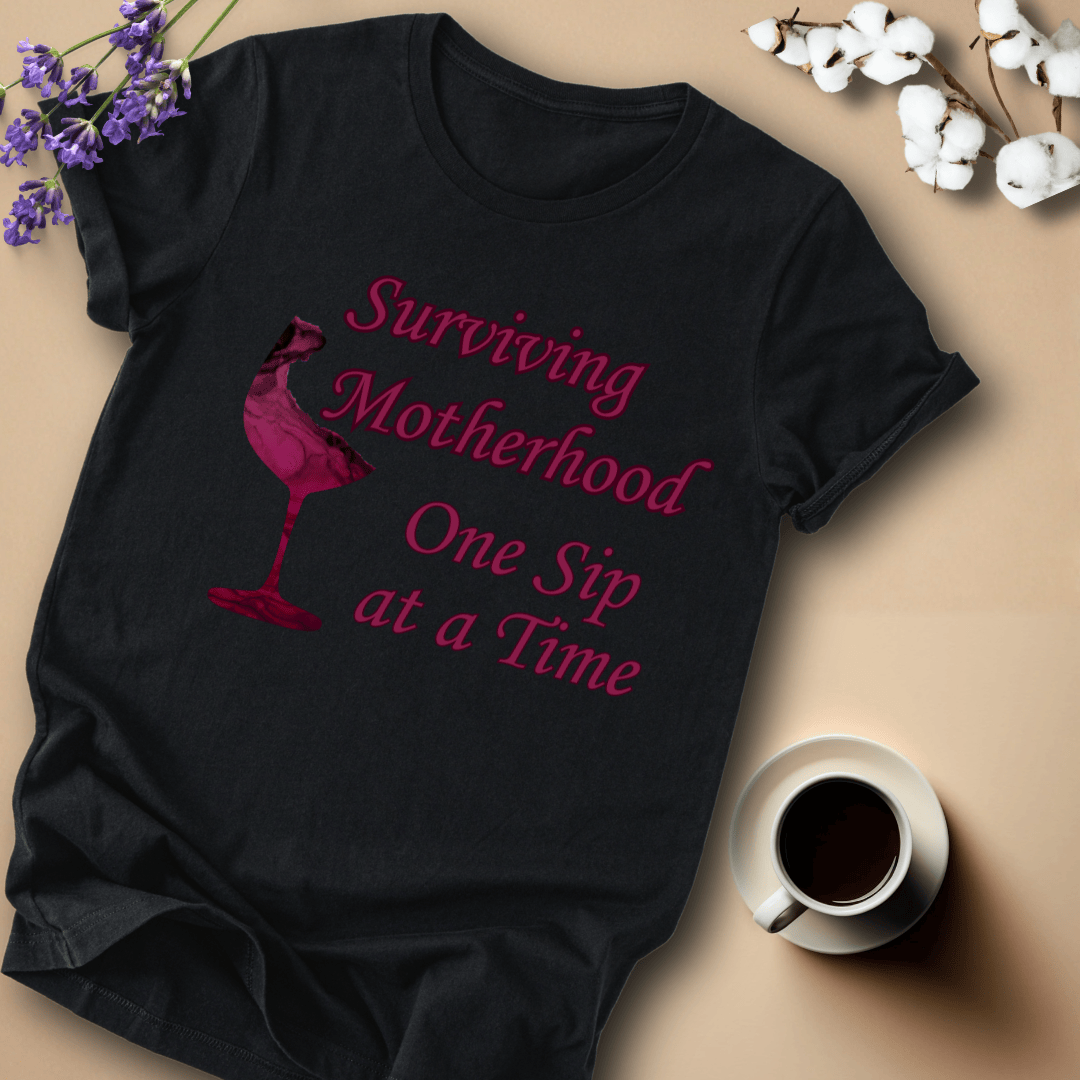 mom life tee that says Surviving Mom T-Shirt for moms